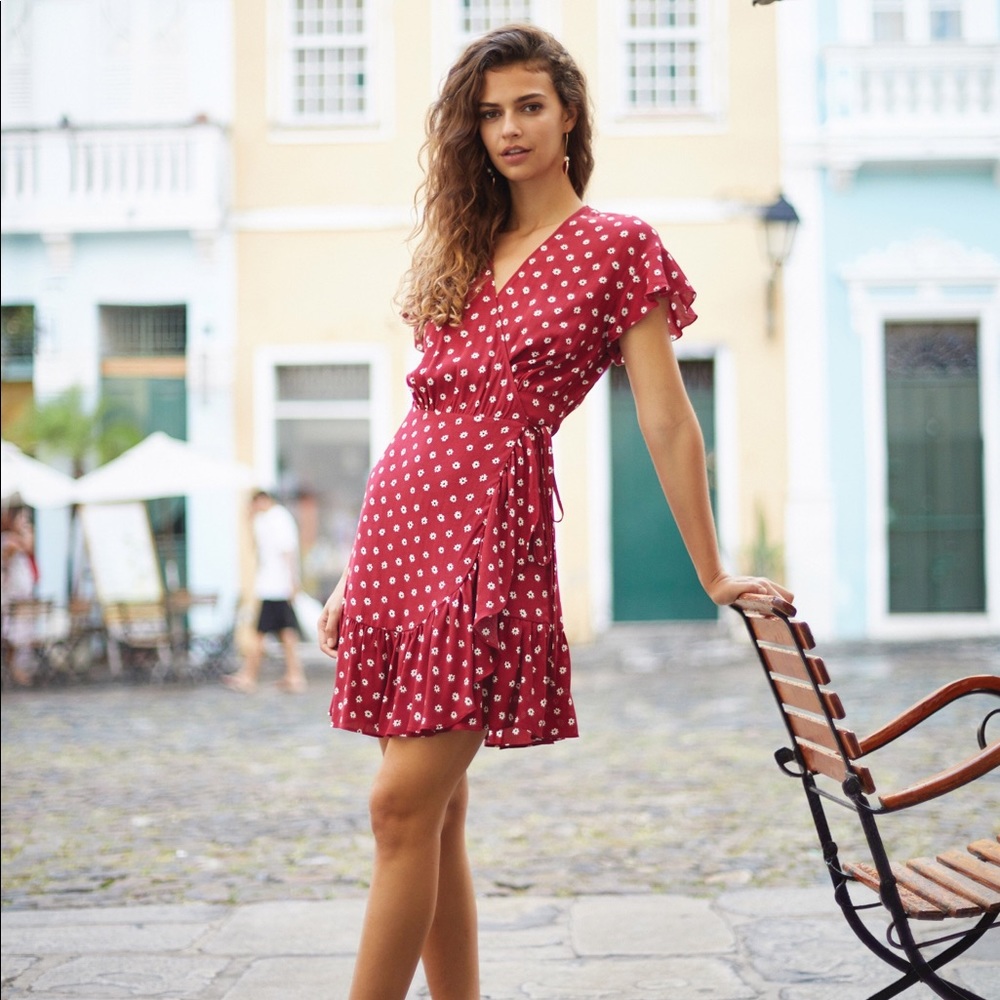 Rails Koreen Rouge Smitten Hearts Wrap Dress